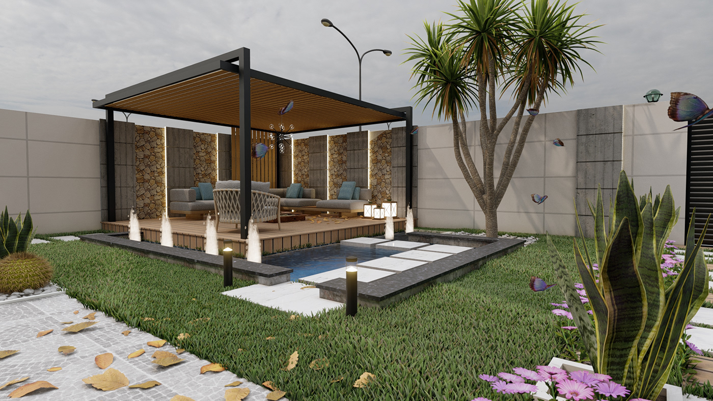 تصميم مجلس خارجي من رويال آرت جروب | التجمع الخامس 8 أجمل تصاميم جلسات خارجية