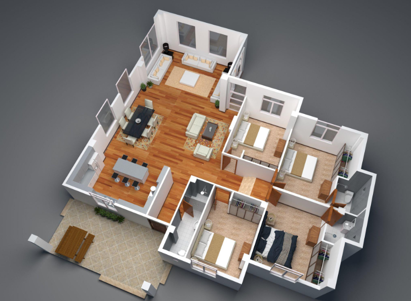 تصميم خريطة منزل 200 متر